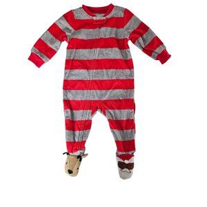 Carters Size 9 M Set of 2 Cozy Baby Pajamas With Holiday Prints & Stripes Soft